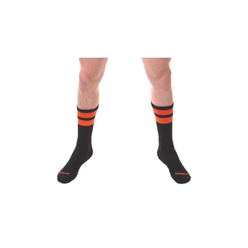 Barcode Berlin Chaussettes Gym Socks Noir-Orange fluo
